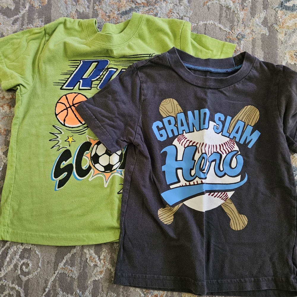 Sports Theme T-Shirt Bundle Toddler Boy's size 4T